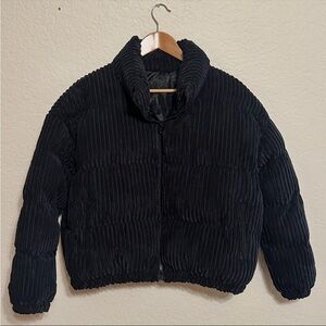 Black Corduroy Puffer Jacket